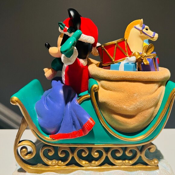 Vintage Mickey Mouse Christmas Sleigh Figurine • Disney Parks Holiday Decor • 8” - Picture 6 of 8